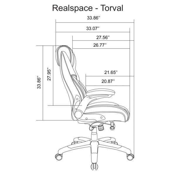 Realspace Torval Big And Tall Bonded Leather High-Back Computer Chair ...