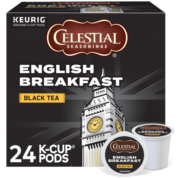 Celestial Seasonings Single-Serve K-Cup Pods, English Breakfast Tea, Box Of 24