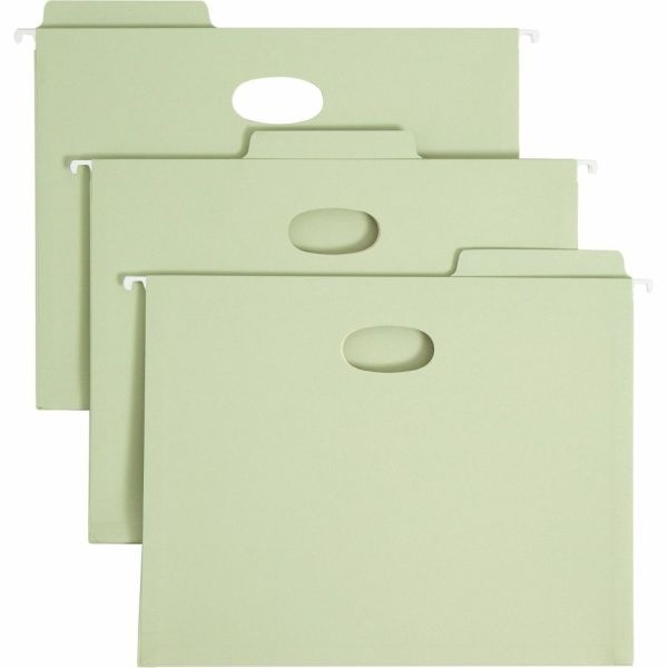 Smead Fastab 5 1/4" Hanging Pockets, Letter Size, Moss, Pack Of 9