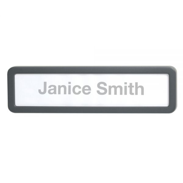 Cubicle Name Plate, 2 5/8" X 9 1/8" X 7/8", 30% Recycled, Charcoal