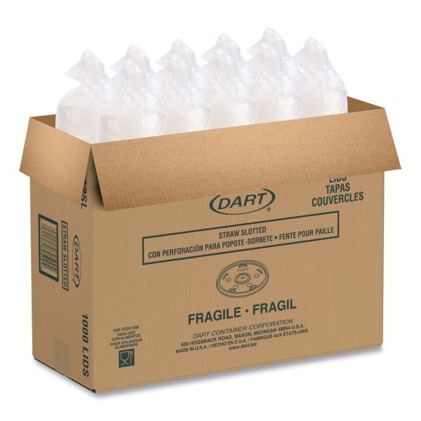 Dart Translucent Slotted Foam Cup Lids - Plastic - 1000 / Carton - Translucent