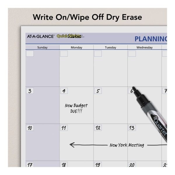 At-A-Glance Quicknotes Mini Erasable Wall Planner, 16 X 12, 2023 Calendar
