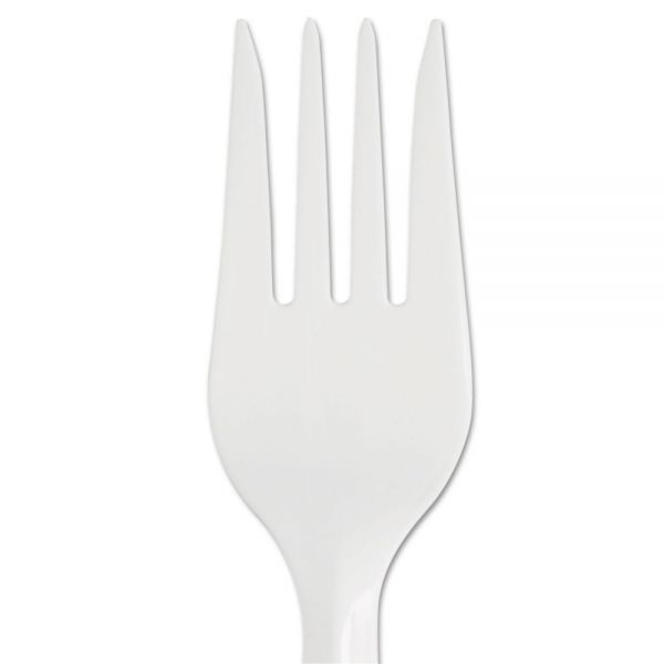 Dixie Smartstock Plastic Cutlery Refill, Fork, 5.8", Series-B Mediumweight, White, 40/Pack, 24 Packs/Carton