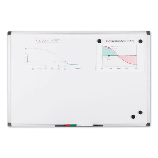 Mastervision Value Lacquered Steel Magnetic Dry Erase Board, 18 X 24, White Surface, Silver Aluminum Frame