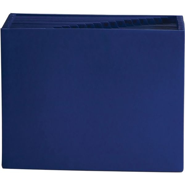 Smead Heavy-Duty Indexed Expanding Open Top Color Files, 21 Sections, 1/21-Cut Tabs, Letter Size, Navy Blue