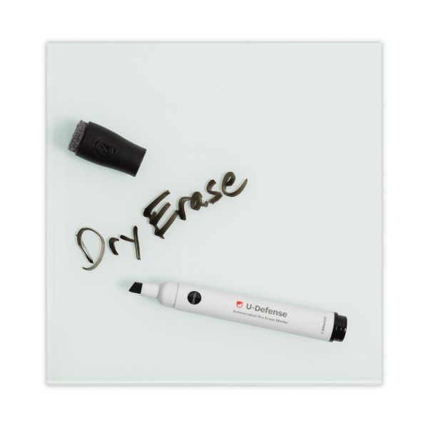 U Brands U-Defense Antimicrobial Dry-Erase Markers, Broad Chisel Tip, Black, 12/Pack