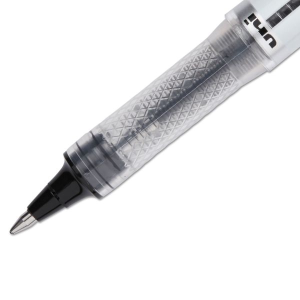 Uniball Vision Elite Hybrid Gel Pen, Stick, Bold 0.8 Mm, Black Ink, White/Black/Clear Barrel