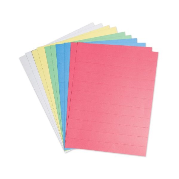 U Brands Data Card Replacement Sheet, 8.5 X 11 Sheets, Perforated At 1", Assorted, 10/Pack