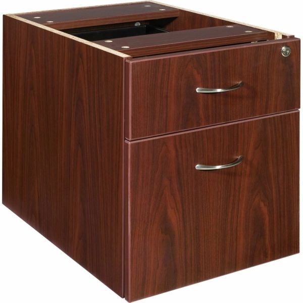 Lorell Essentials 16"W Vertical 2-Drawer Fixed Pedestal Box/File Cabinet For Computer Desk, Mahogany