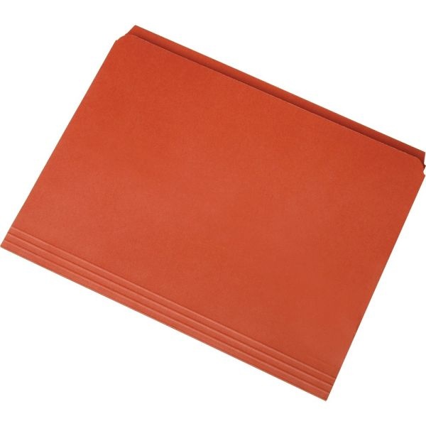 Skilcraft Straight-Cut Color File Folders, Letter Size, Orange, Box Of 100