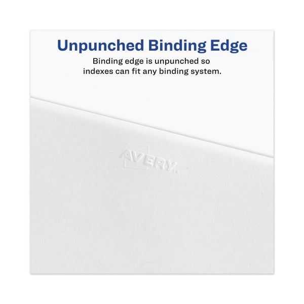Avery-Style Preprinted Legal Side Tab Divider, 26-Tab, Exhibit W, 11 X 8.5, White, 25/Pack, (1393)