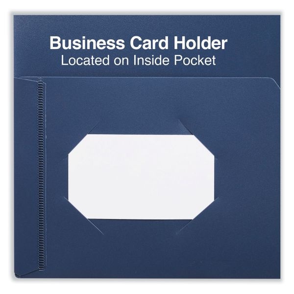 Universal Two-Pocket Plastic Folders, 100-Sheet Capacity, 11 X 8.5, Navy Blue, 10/Pack