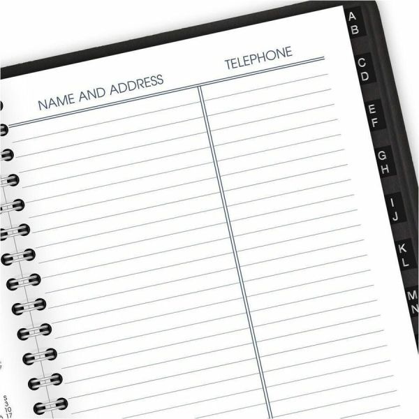 At-A-Glance Dayminder Block Format Weekly Appointment Book, Tabbed Telephone/Add Section, 8.5 X 5.5, Black, 12-Month (Jan To Dec): 2024