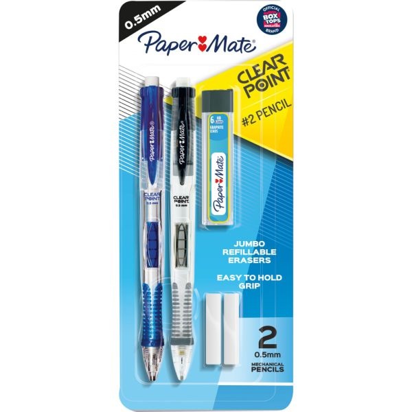 Paper Mate Clearpoint Mechanical Pencil Starter Set, 0.5 Mm, Assorted Barrel Colors