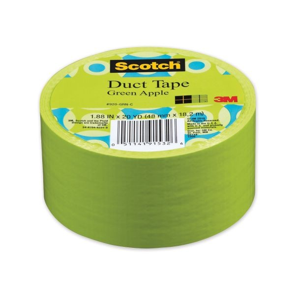 Scotch Duct Tape, 1.88" X 20 Yds, Green Apple