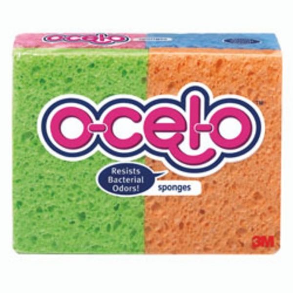 Ocelo Cellulose Sponges, Assorted Colors, Pack Of 6