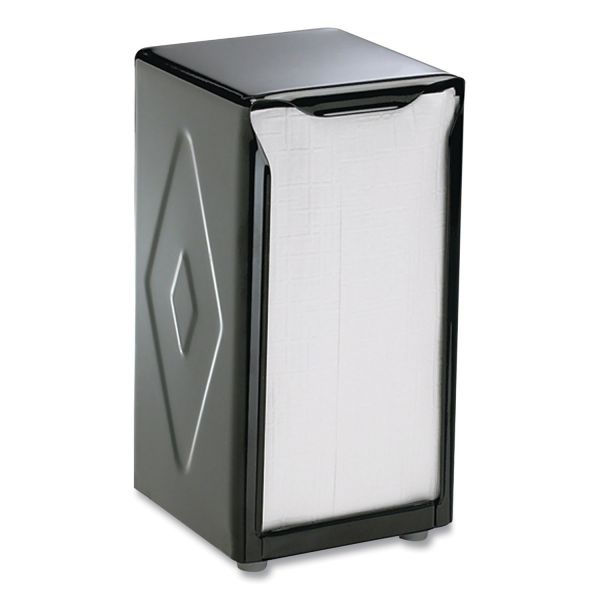 San Jamar Tabletop Napkin Dispenser, Tall Fold, 3.75 X 4 X 7.5, Capacity: 150, Black