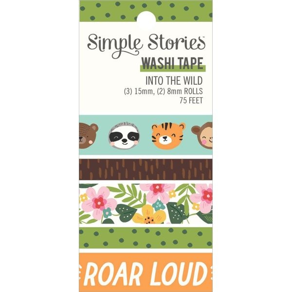 Simple Stories Into The Wild Washi Tape 5/Pkg