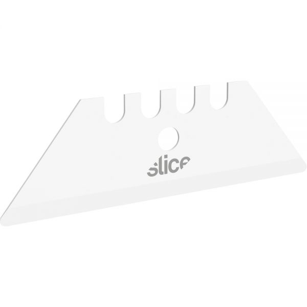 Slice Replacement Ceramic Utility Blades - 2.40" Length - Non-Conductive, Non-Magnetic, Rust Resistant, Reversible, Non-Sparking - Zirconium Oxide - 2 / Pack - White