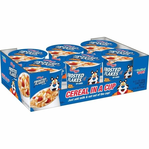 Kellogg's Frosted Flakes Cereal-In-A-Cup, 2.1 Oz, Pack Of 6