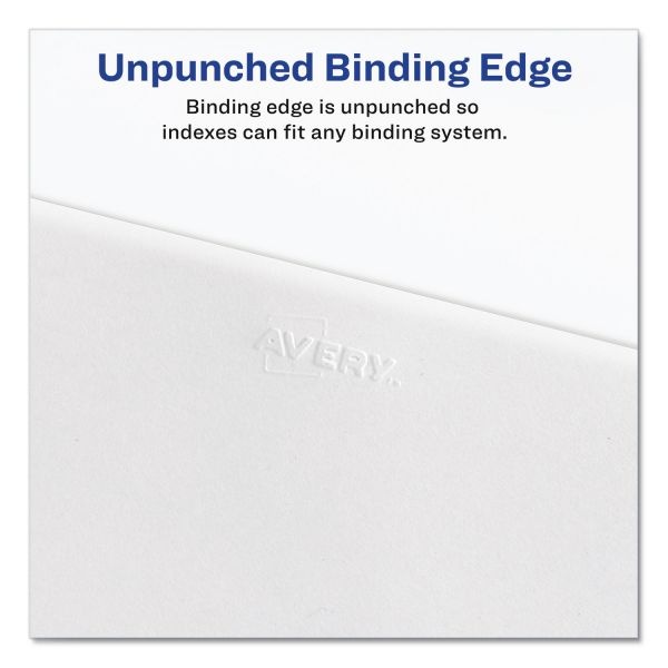 Avery Preprinted Legal Exhibit Side Tab Index Dividers, Allstate Style, 26-Tab, W, 11 X 8.5, White, 25/Pack