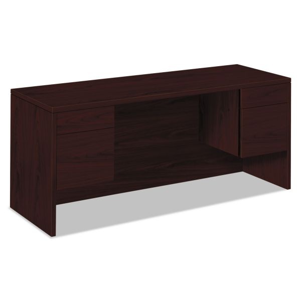 Hon 10500 Series Kneespace Credenza With 3/4-Height Pedestals, 60W X 24D X 29.5H, Mahogany
