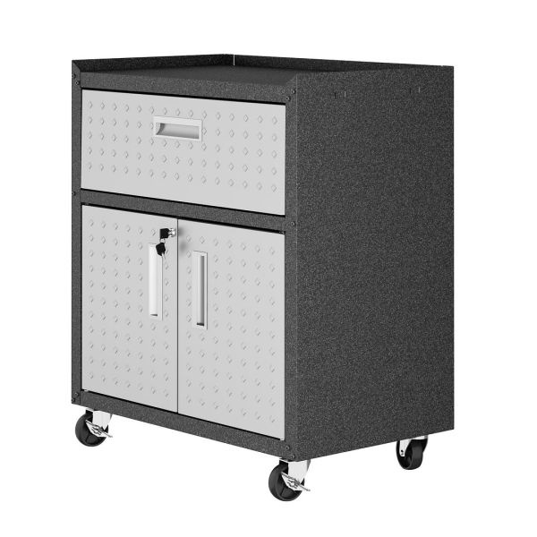 Fortress 31.5" Mobile Garage Cabinet With Drawer And Shelves