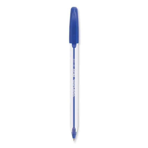 Paper Mate Inkjoy 50St Ballpoint Pen, Stick, Medium 1 Mm, Blue Ink, Clear Barrel, 60/Pack