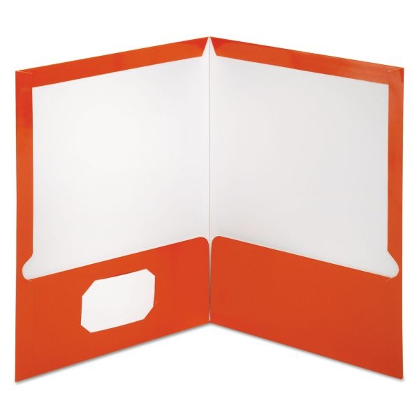 Oxford TwoPocket Laminated Paper Folder, 100Sheet Capacity, 11 X 8.5