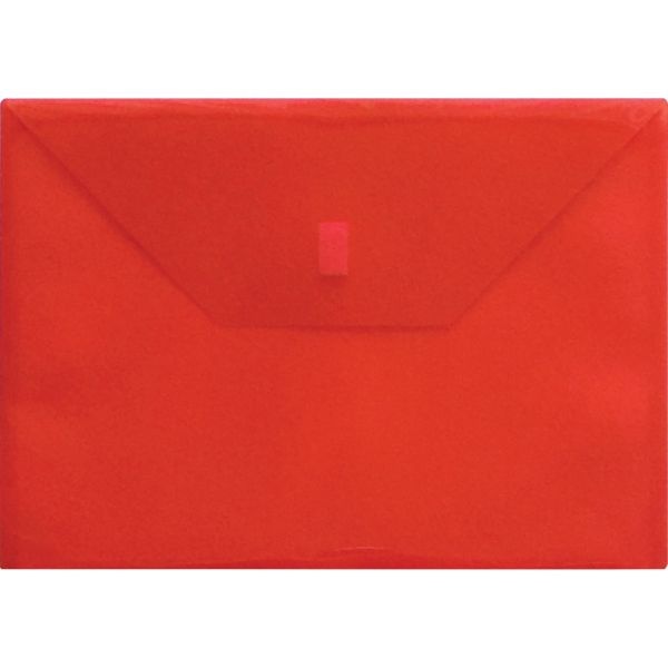 Lion Letter Recycled File Pocket - 8 1/2" X 11" - 180 Sheet Capacity - Transparent, Red - 20% Recycled - 1 Each