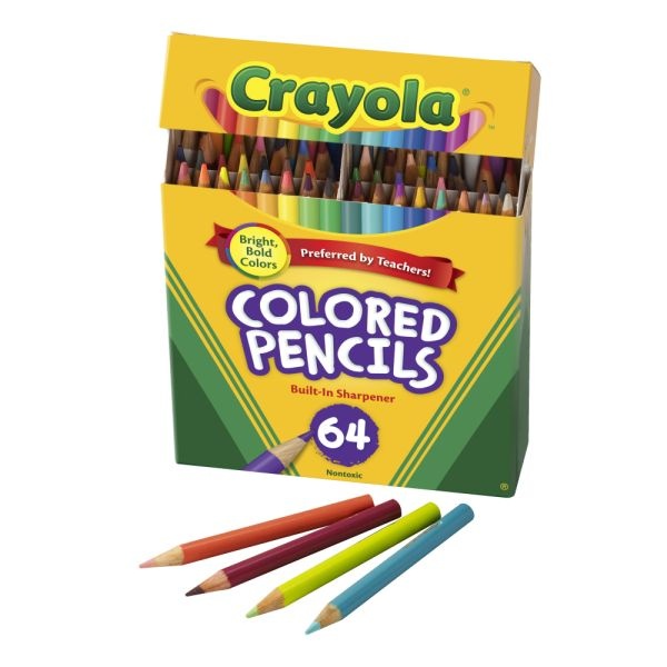 Crayola Kids' Color Choice Short Color Pencil Set, Box Of 64
