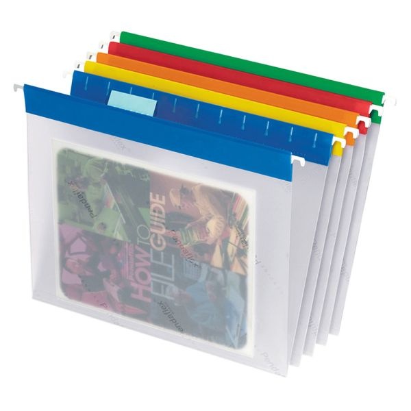 Pendaflex Easyview Clear Poly Hanging Folders, 9 1/4" X 11 3/4", Assorted, Box Of 25