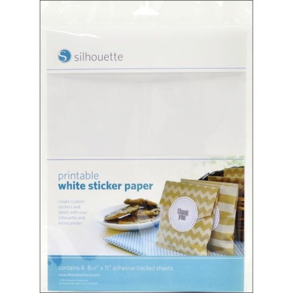 Silhouette Printable Sticker Paper 8.5"X11" 8/Pkg
