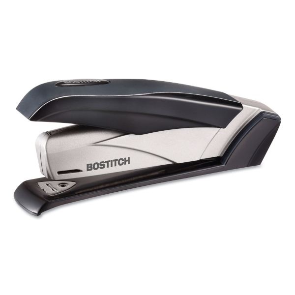 Bostitch Influence+ 28 Premium Desktop Stapler, 28-Sheet Capacity, Black/Silver