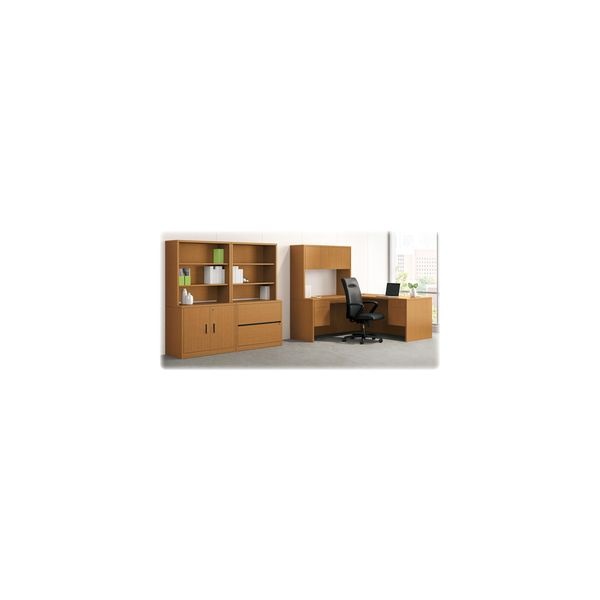 Hon 10500 Series "L" Workstation Right Pedestal Desk With 3/4 Height Pedestal, 72" X 36" X 29.5", Harvest