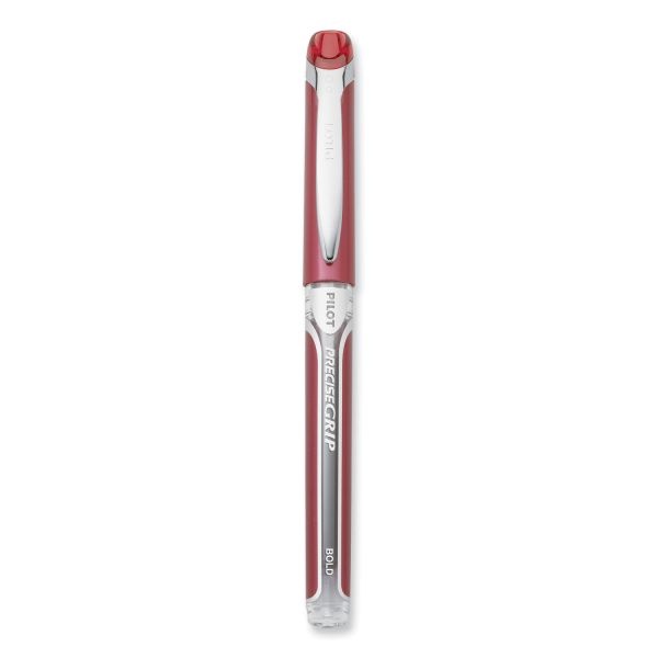 Pilot Precise Grip Roller Ball Pen, Stick, Bold 1 Mm, Red Ink, Red Barrel