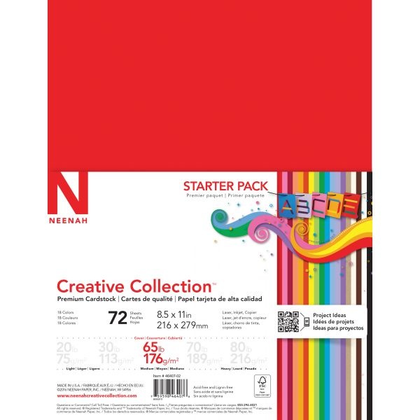 Creative Collection Cardstock Starter Pack 8.5"X11" 72/Pkg