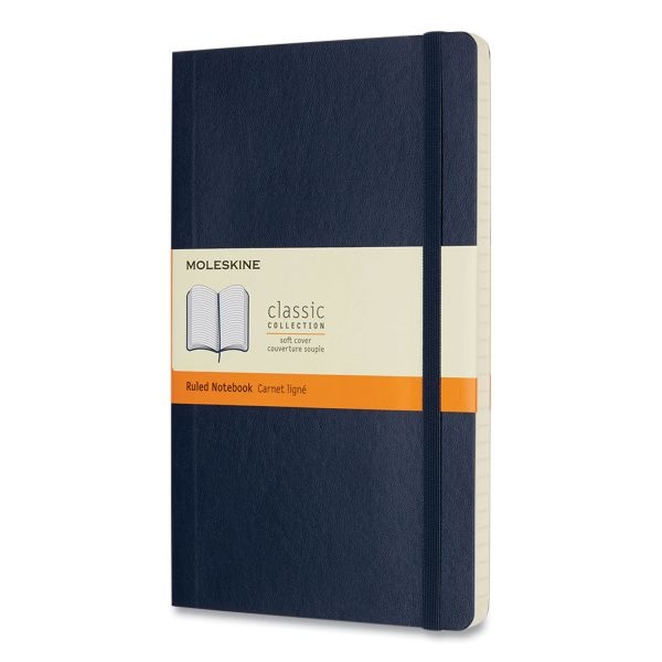 Moleskine Classic Softcover Notebook, 1 Subject, Narrow Rule, Sapphire Blue Cover, 8.25 X 5, 192 Sheets