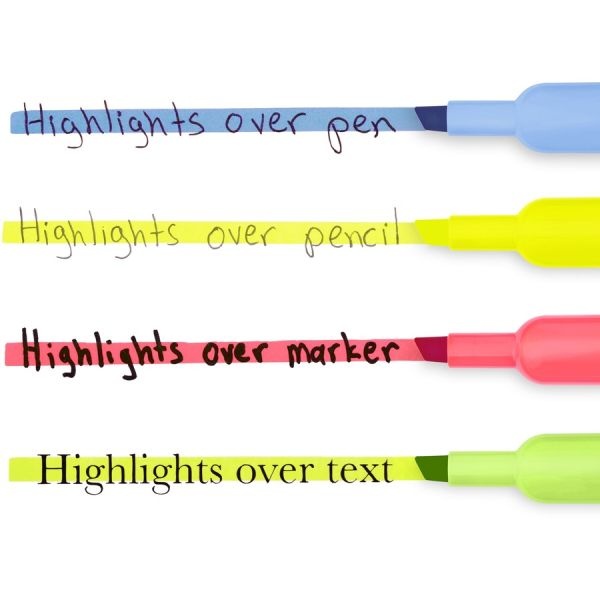 Sharpie Tank Style Highlighters, Assorted Ink Colors, Chisel Tip, Assorted Barrel Colors, 12/Pack