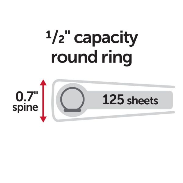 Nonstick 3-Ring Binder, 1/2" Round Rings, 49% Recycled, Black