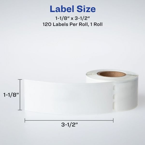 Avery Direct Thermal Roll Labels, 4151, Rectangle, 1-1/8" X 3-1/2", Clear, 120 Labels Per Roll, 1 Box Per Roll