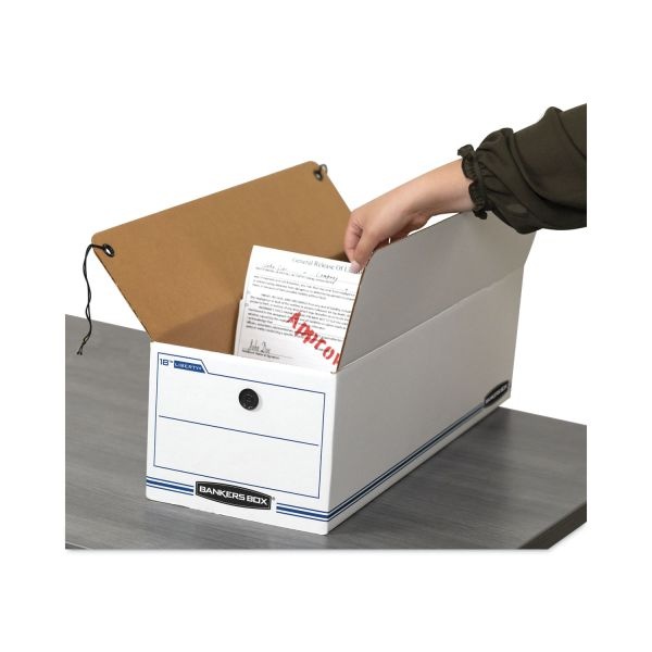 Bankers Box Liberty Check And Form Boxes, 9.75" X 23.75" X 6.25", White/Blue, 12/Carton