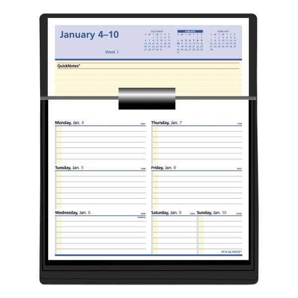 AtAGlance FlipAWeek Desk Calendar Refill With Quicknotes, 7 X 6, White Sheets, 12Month (Jan