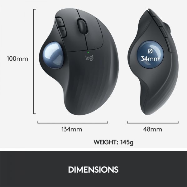 Logitech Ergo M575 Wireless Trackball Mouse, Black