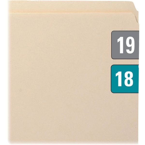 Smead Yearly End Tab File Folder Labels, 18, 0.75 X 1.5, Teal, 500/Roll