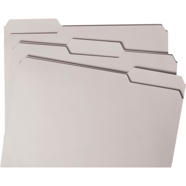 Smead Color File Folders, Letter Size, 1/3 Cut, Gray, Box Of 100