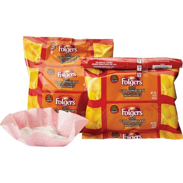 Folgers Coffee Filter Packs, 100% Colombian, Medium-Dark Roast, Each Pack Makes 8-10 Cups, 40 Packs/Carton