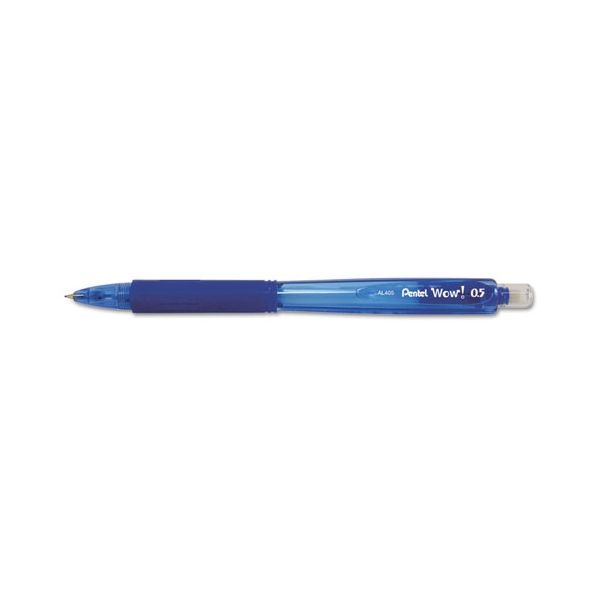 Pentel Wow! Pencils, 0.5 Mm, Hb (#2), Black Lead, Blue Barrel, Dozen