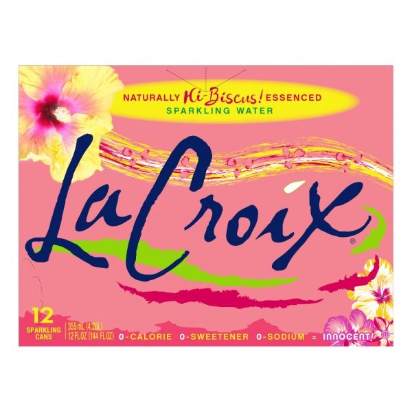 Lacroix Sparkling Water, 12 Oz, Hibiscus, 24 Cans Per Pack, Case Of 2 Packs