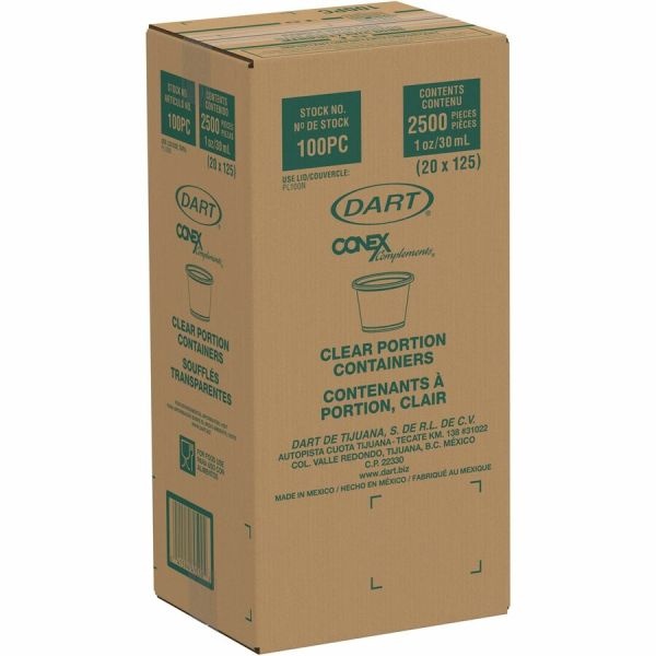 Dart Conex Complements Portion/Medicine Cups, 1 Oz, Clear, 125/Bag, 20 Bags/Carton